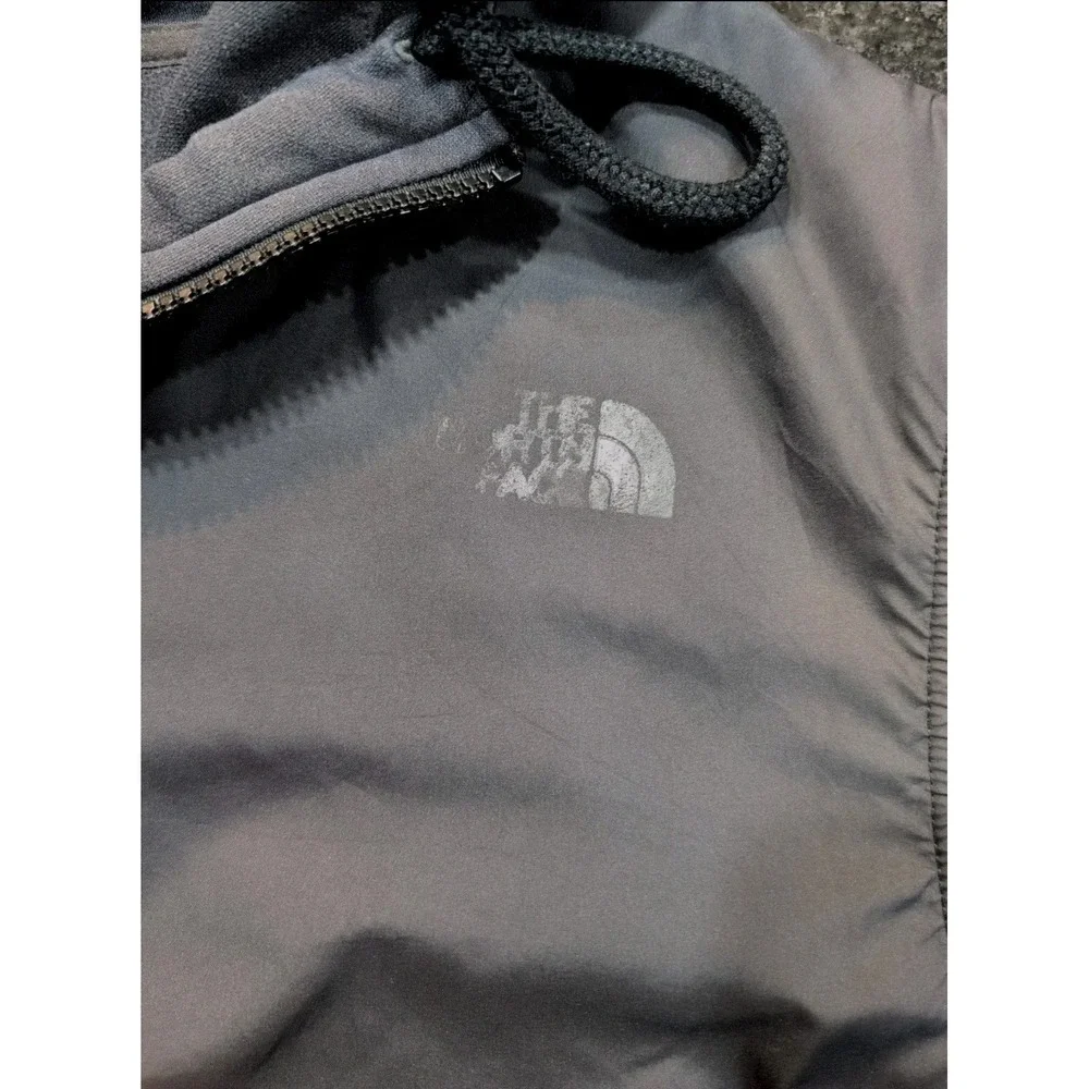 North Face Softshell Jacket Mens Large Gray Windbreaker Fleece Lined‎ Hood